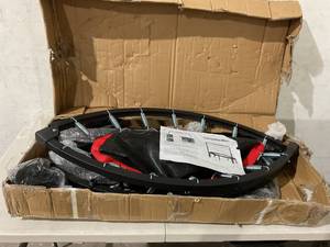 lot 353 image: JESSKYLOVE 48 inch Round Foldable Fitness Trampoline with Adjustable Heights Foam Handrail