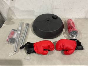 lot 156 image: Punching Bag with Stand and Gloves