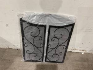 lot 258 image: Fire Beauty Fireplace Screen 3 Panel Wrought Iron Black Metal