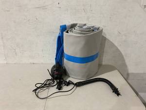lot 362 image: 16 ft. BlueGrey Gymnastics Air Mat with Electric Air Pump