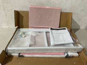 lot 375 image: Sorbus White Nightstand with 3-Pink Fabric Drawers