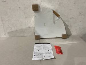 lot 399 image: HAO Set of 2 White Circular Floating Corner Shelf