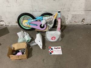 lot 10 image: JOYSTAR 14 Inch Multi-Color Girls Bicycle with Training Wheels and Basket