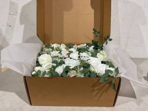 lot 419 image: SET OF 2 - Lings moment Artificial Wedding Arch Floral Arrangements - WhiteSage