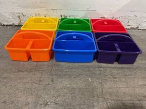 lot 467 image: LOT OF 6 Rainbow Colors Classroom Caddy Organizer for School Supplies