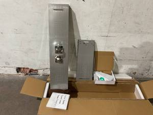lot 17 image: ROVOGO LED Shower Panel Tower System - Brushed Stainless