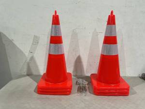 lot 185 image: LOT OF 6 Orange Traffic Cones
