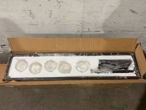 lot 29 image: 5-Light Farmhouse Geometric Island Light Fixture - Black