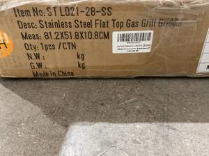 lot 56 image: Stanbroil 28 inch Stainless Steel Flat Top Gas Grill Griddle