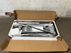 lot 44 image: Homieasy L Shaped Computer Desk with LED Strip & Power Strip - Black