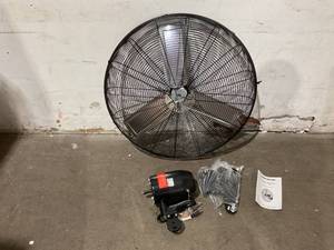 lot 47 image: KEN BROWN 30 Inch Industrial Oscillating Wall Mount Fan