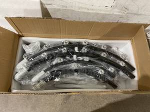 lot 71 image: 36-Light Black Wagon Wheel Chandelier