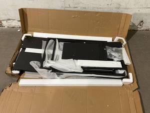 lot 72 image: ODK Computer Desk with Drawers and Storage Shelves - Black