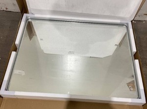lot 96 image: TokeShimi 40 x 30 Inch Brushed Silver Bathroom Mirror