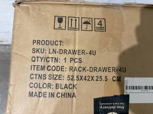 lot 74 image: KENUCO 4 Space (4U) Steel Rack Drawer with Slam Latch & Keyed Lock