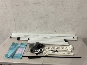 lot 382 image: Tension Rod White Double Clothing Rack