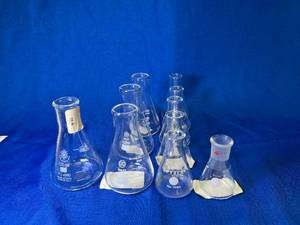 lot 32 image: Set of 10 Erlenmeyer Flasks (Various Sizes)