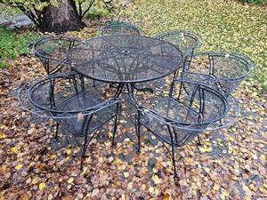 Rugged Steal Six Chair Patio Set