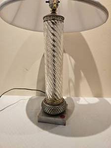 Hollywood Regency Crystal Spiral Table Lamp