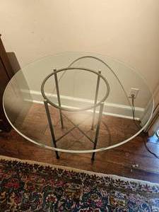 Modern Contemporary Glass Top Side Table