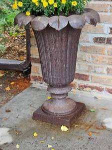 Heavy Vintage Iron Lilly  Planter