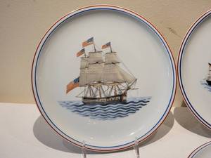 Mottahedeh Commemorative Naval Painted China Set (4) - Our Maritime Heritage - Vista Alegre, Portugal
