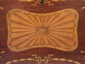 Elegant Handcrafted Antique Art Deco Wood Inlay Tea Tray