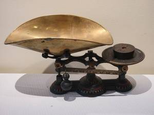 Amazing Scandinavian Hand Painted Antique Grocer Scale