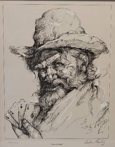 Charming Personally Retouched and Signed Lithograph by Endre Szabo - Four of a Kind - 100500