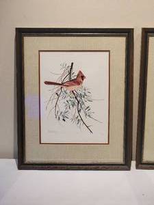 Wonderful Signed Ornithographic Prints - IIR Kessler - Cardinal & Oriole