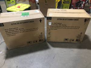 Lot of 2 Husky Regular Duty Welded 24-Gauge Steel Wall Mounted Garage Cabinet in Black (24 in. W x 18 in. H x 12 in. D) Customer Returns See Pictures
