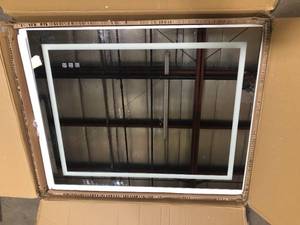 TOOLKISS 40 in. W x 32 in. H Rectangular Frameless LED Light Anti-Fog Wall Bathroom Vanity Mirror with Backlit and Front Light  Customer Returns See Picture