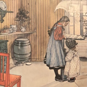 lot 51 image: The Kitchen Framed Print by Carl Larsson