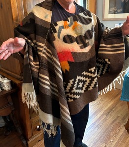 lot 45 image: Fantastic Poncho with Fringe Accents