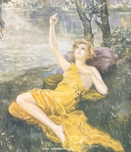 lot 176 image: Idle Moments Framed Print by F.R. Harper