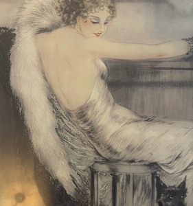 lot 183 image: Lady with Dogs Framed Print by Louis Icart