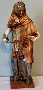 lot 252 image: Set of Four Vintage Folk Art Paper Mache Peasant Figurines