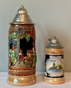 lot 258 image: Set of Two German Beer Steins