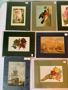 lot 269 image: Matted Frameable Art, Floral and Ships