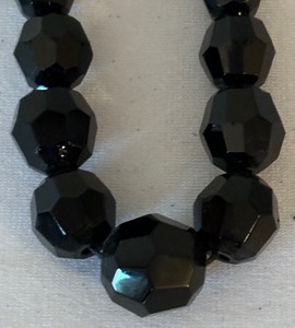 lot 242 image: Vintage Black Beaded Necklace and Earring Set