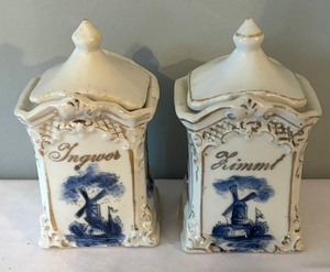 lot 248 image: Vintage Spice Jars and Petite Pitcher