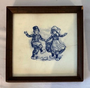 lot 281 image: Three Vintage Framed Dutch Tiles