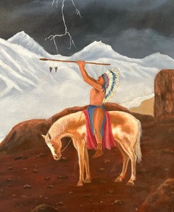 lot 294 image: Original Native American Motif Painting by Don Vinje