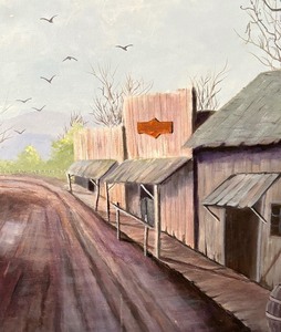 lot 148A image: Original Old Town Road Painting by Don Vinje