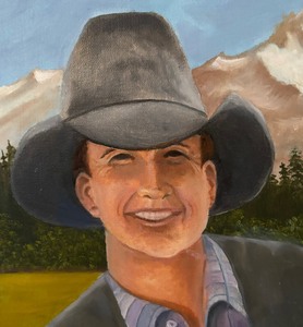 lot 175A image: Original Cowboy Portrait Painting by Don Vinje