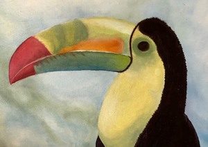 lot 84A image: Pretty Toucan Motif Original Painting by Don Vinje