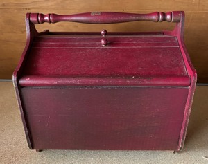 lot 304 image: Vintage Wooden Sewing Box