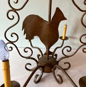 lot 179A image: Remarkable Rooster Light Fixture