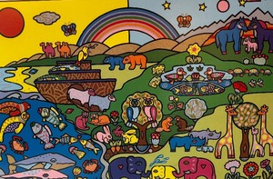 lot 318 image: Noahs Rainbow Framed Signed Print by Holly Sue Buningh