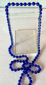 lot 29 image: Vintage Extra Long Blue Glass Beaded Necklace